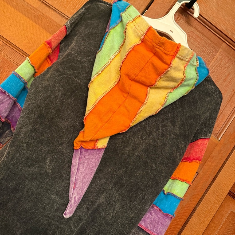 Rainbow Patchwork Full Zip Hoodie - image 8